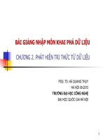 Bài Giảng Nhập Môn Khai Phá Dữ Liệu - Phát Hiện Tri Thức Từ Dữ Liệu