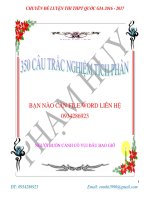 350 câu trắc nghiệm tích phân