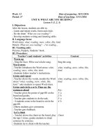 Giáo án tiếng anh 5 mới tuần 13