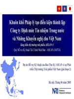 Khuôn Khổ Pháp Lý Tạo Điều Kiện Thành Lập Công Ty Định Mức Tín Nhiệm Trong Nước Và Những Khuyến Nghị Cho Việt Nam