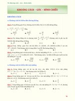 07E  KHOẢNG CÁCH   góc   HÌNH CHIẾU 