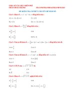 ĐỀ KIỂM TRA 30 PHÚT CHUYÊN đề hàm số