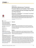 MethadoneMaintenance Treatment Promotes Referral and Uptake of HIV Testing and Counselling Services amongst Drug Users and Their Partners