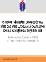 Chương trình Hành động Quốc gia Nâng cao năng lực quản lý chất lượng khám chữa bệnh đến 2025