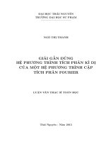 Giải gần đúng hệ phương trình tích phân kì dị của một hệ phương trình cặp tích phân fourier
