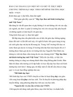 BÁO cáo THAM LUẬN một số vấn đề về THỰC HIỆN CHƯƠNG TRÌNH dạy học THEO mô HÌNH TRƯỜNG học mới VNEN