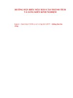 Hướng Dẫn Biểu Mẫu Báo Cáo Thành Tích Và Sáng Kiến Kinh Nghiệm