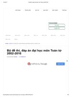 Bộ đề thi, đáp án đại học môn toán các khối  2002