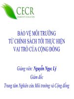 Bảo Vệ Môi Trường Từ Chính Sách Tới Thực Hiện Vai Trò Của Cộng Đồng