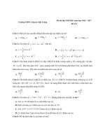 Đề thi thử môn toán 12 -  THPT chuyên mặt trăng   có lời giải chi tiết   đề 2