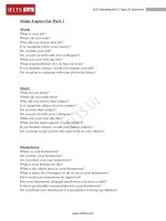 Tài liệu luyện IELTS speaking part 1 topics questions