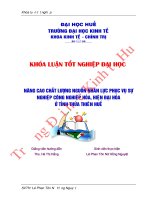 Nâng cao chất lượng nguồn nhân lực phục vụ sự nghiệp công nghiệp hóa, hiện đại hóa ở tỉnh Thừa Thiên Huế