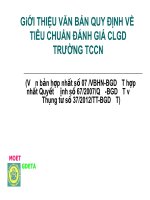 GiỚI THIỆU VĂN BẢN QUY ĐỊNH VỀ TIÊU CHUẨN ĐÁNH GIÁ CLGD TRƯỜNG TCCN