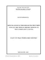 Kiểm tra, đánh giá theo định hướng phát triển năng lực học sinh sau khi học nội dung về “máy cơ đơn giản” (vật lí 6) 