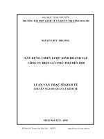 Xây dựng chiến lược kinh doanh tại công ty điện lực phú thọ (PTPC) đến 2020 