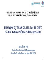 Huy Động Sự Tham Gia Của Các Tổ Chức Xã Hội Trong Phòng, Chống HIV/AIDS