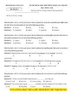 Đề thi thử tiếng anh THPT Quốc Gia theo cấu trúc mới   đề 3   có lời giải