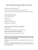 BẢNG câu hỏi PHỎNG vấn CHO CHUYÊN mục 1 WEEK 1 STORY