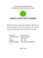 Ảnh hưởng của khu công nghiệp Bảo Minh đến sản xuất nông nghiệp, việc làm và thu nhập của các hộ nông dân trên địa bàn xã Liên Bảo, huyện Vụ Bản, tỉnh Nam Định