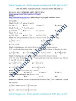 Ôn tập Chương III. Nguyên hàm. Tích phân và ứng dụng