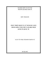 Phát triển dịch vụ lữ hành du lịch trong bối cảnh Việt Nam hội nhập kinh tế quốc tế