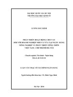 Phát triển hoạt động cho vay đối với doanh nghiệp nhỏ và vừa tại Ngân hàng Nông nghiệp và Phát triển Nông thôn Việt Nam - Chi nhánh Hà Tây