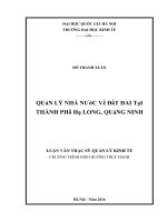 Quản lý nhà nước về đất đai tại thành phố Hạ Long, Quảng Ninh
