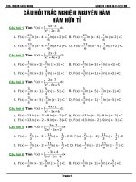 BÀI TẬP TRẮC NGHIỆM NGUYÊN HÀM HỮU TỈ