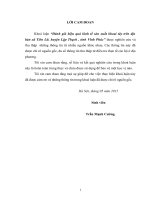 Đánh giá hiệu quả kinh tế sản xuất khoai tây trên địa bàn xã Tiên Lữ, huyện Lập Thạch , tỉnh Vĩnh Phúc