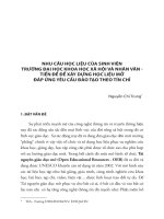 Nhu cầu học liệu của sinh viên Trường Đại học Khoa học xã hội và Nhân văn - Tiền đề để xây dựng học liệu mở đáp ứng yêu cầu đào tạo theo tín chỉ