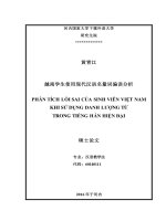 Phân tích lỗi sai của sinh viên Việt Nam khi sử dụng danh lượng từ trong tiếng Hán hiện đại