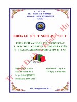 Phân tích và hoàn thiện công tác tạo động lực làm việc cho nhân viên tại khu Palm Garden Resort & Spa- Hội An