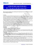 LUYỆN ĐỀ NGHỊ LUẬN XÃ HỘI (tiết 6) Đề 8: “Suy nghĩ về một hiện tượng xã hội
