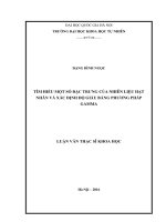 Tìm hiểu một số đặc trưng của nhiên liệu hạt nhân và xác định độ giàu bằng phương pháp gamma