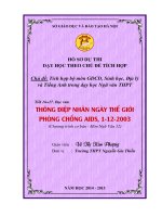dạy học theo chủ đề tích hợp ngữ văn 12 chủ đề THÔNG điệp NHÂN NGÀY THẾ GIỚI PHÒNG CHỐNG AIDS, 1 12 2003 