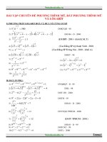 BÀI TẬP CHUYÊN ĐỀ PHƯƠNG TRÌNH MŨ, BẤT PHƯƠNG TRÌNH MŨ VÀ LÔGARÍT