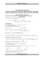 CÁC PHƯƠNG PHÁP GIẢI PHƯƠNG TRÌNH- BẤT PHƯƠNG TRÌNH- HỆ MŨ- LÔGARIT