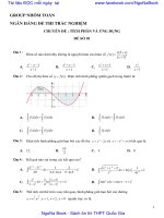 600 câu TRẮC NGHIỆM CHUYÊN đề TÍCH PHÂN ỨNG DỤNG 