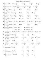 Trắc nghiệm tích phân có đáp án giải tích 12