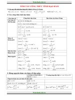 Bai tap nguyen ham, tich phan, ung dung co tom tat cong thuc 