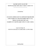 Xây dựng chính sách tài chính hỗ trợ đổi mới công nghệ ở các doanh nghiệp nhỏ và vừa trong ngành chè Việt Nam (Nghiên cứu trường hợp  Công ty chè Á Châu)