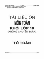 Tài liệu ôn môn Toán khối lớp 10 (không chuyên Toán)