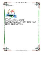 Tuyen tap mau nhan xet cho giao vien