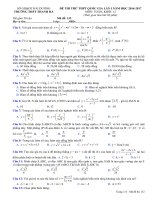 Đề thi học kì I lớp 12 giải tích