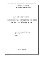 Sáng Kiến Kinh Nghiệm Một Số Biện Pháp Giúp Học Sinh  Hứng Thú Học Tập Phân Môn Lịch Sử Lớp 5