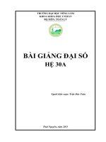 Bài Giảng Đại Số Hệ 30A Trường Đại Học Nông Lâm