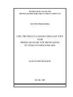 Chủ trương của Đảng Cộng sản Việt Nam trong quan hệ với Trung Quốc từ năm 1975 đến năm 2001