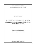 ác động của nợ công và lạm phát lên tăng trưởng kinh tế ở các nước đang phát triển
