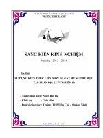 Sáng Kiến Kinh Nghiệm Sử Dụng Kiến Thức Liên Môn Để Gây Hứng Thú Học Tập Phần Địa Lí Tự Nhiên 10