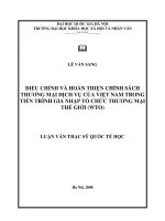 Điều chỉnh và hoàn thiện chính sách thương mại dịch vụ của Việt Nam trong tiến trình gia nhập tổ chức thương mại thế giới (WTO)